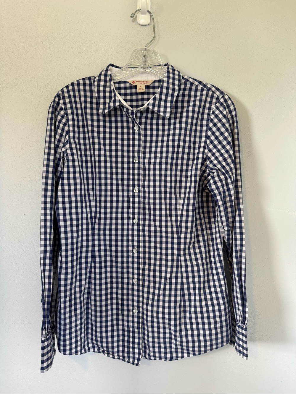 Brooks Brothers Blue Gingham Button-Down Shirt | Women’s Size 8